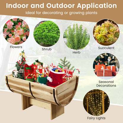 Outdoor Wooden Planter With Legs, Natural Raised Garden Beds at Gallery Canada
