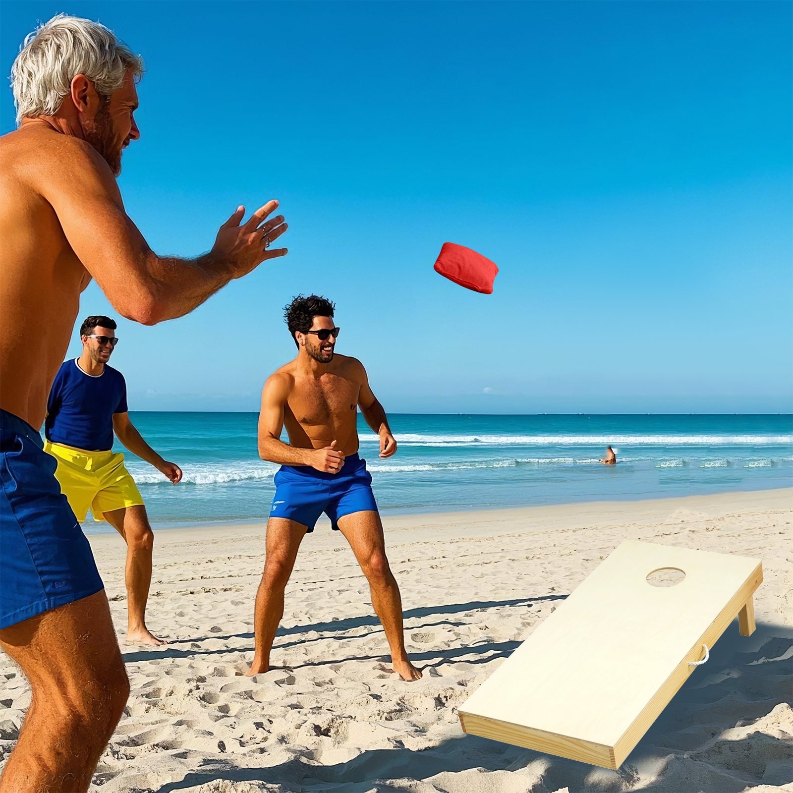 Solid Wood Cornhole Board Set, M, Includes 8 Bean Bags, Natural Sandboxes at Gallery Canada