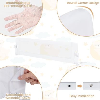 71-Inch Foldable Bed Rail, Adjustable Safety Strap, White Bed Rails at Gallery Canada