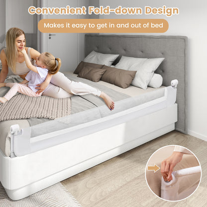 71-Inch Foldable Bed Rail, Adjustable Safety Strap, White Bed Rails at Gallery Canada