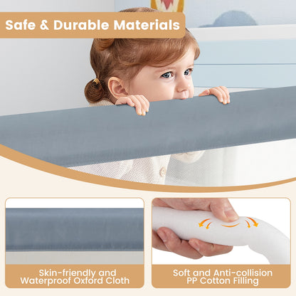 71-Inch Foldable Bed Rail, Adjustable Safety Strap, Gray Bed Rails at Gallery Canada