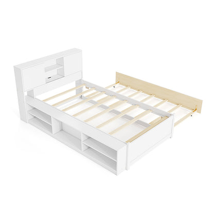 Twin Bed Frame With Trundle, Power Outlets, White Trundle Bed Frame at Gallery Canada