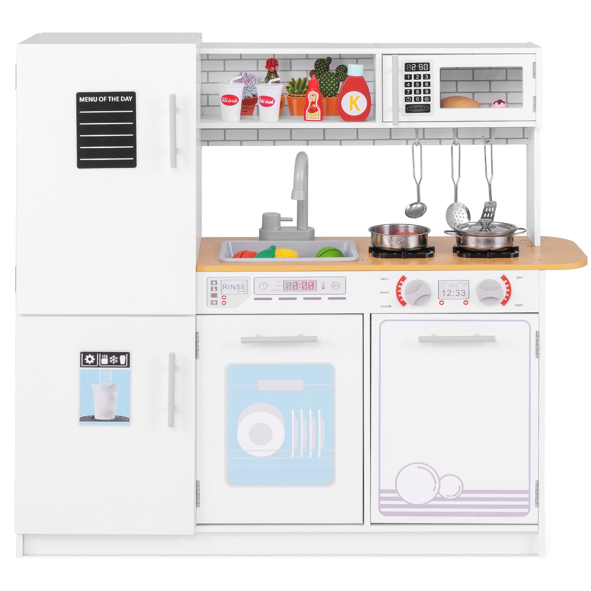 Toddler Pretend Play Kitchen Toy, White Play Kitchen Sets at Gallery Canada
