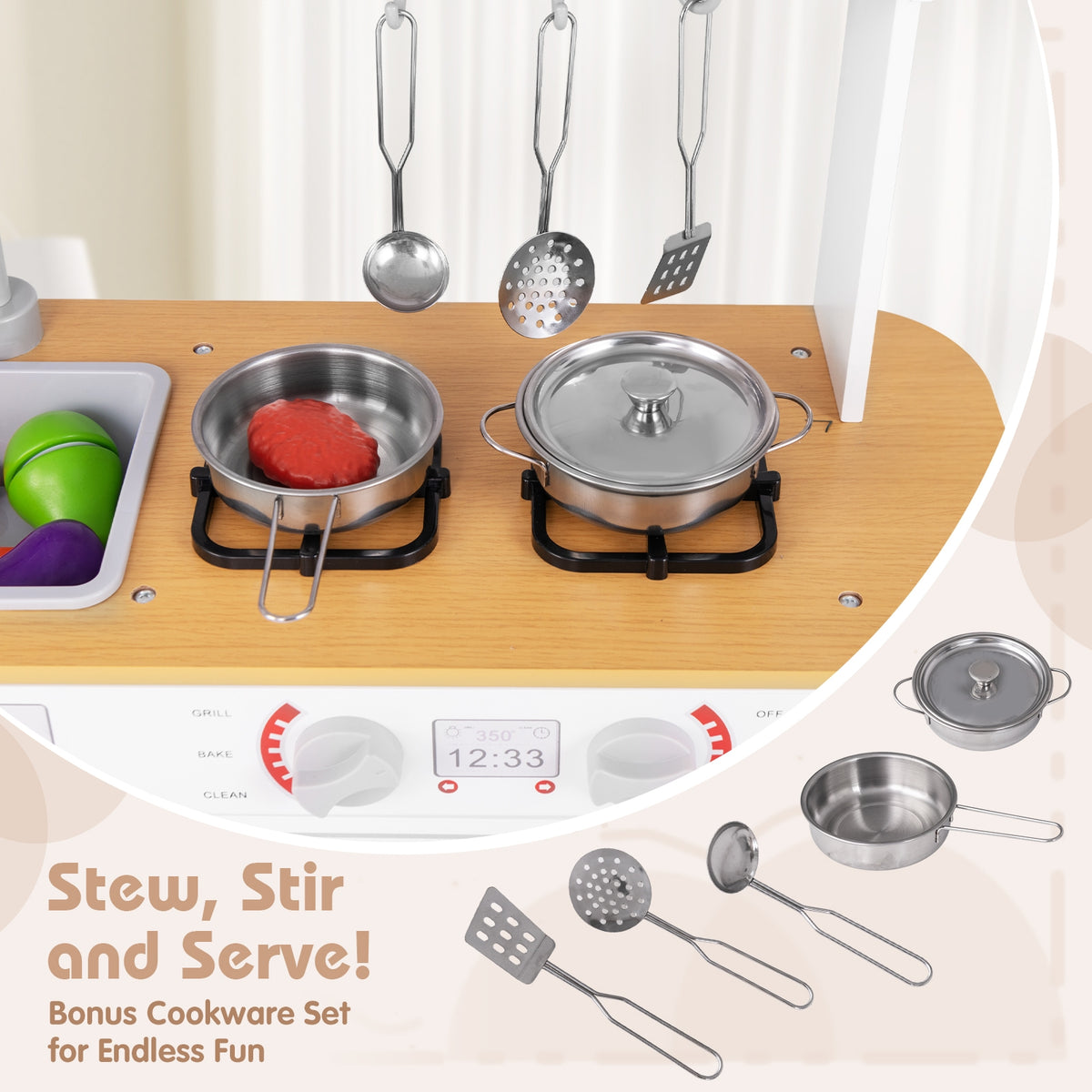 Toddler Pretend Play Kitchen Toy, White Play Kitchen Sets at Gallery Canada