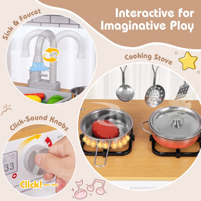Toddler Pretend Play Kitchen Toy, White Play Kitchen Sets at Gallery Canada