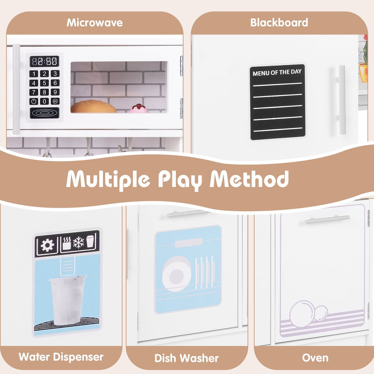 Toddler Pretend Play Kitchen Toy, White Play Kitchen Sets at Gallery Canada