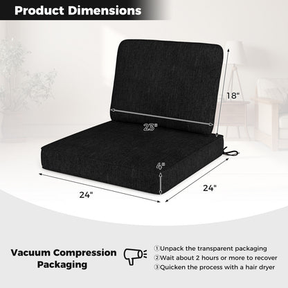 Outdoor Patio Cushion Set, 4 Piece, Removable Covers, Black Outdoor Furniture Accessories at Gallery Canada