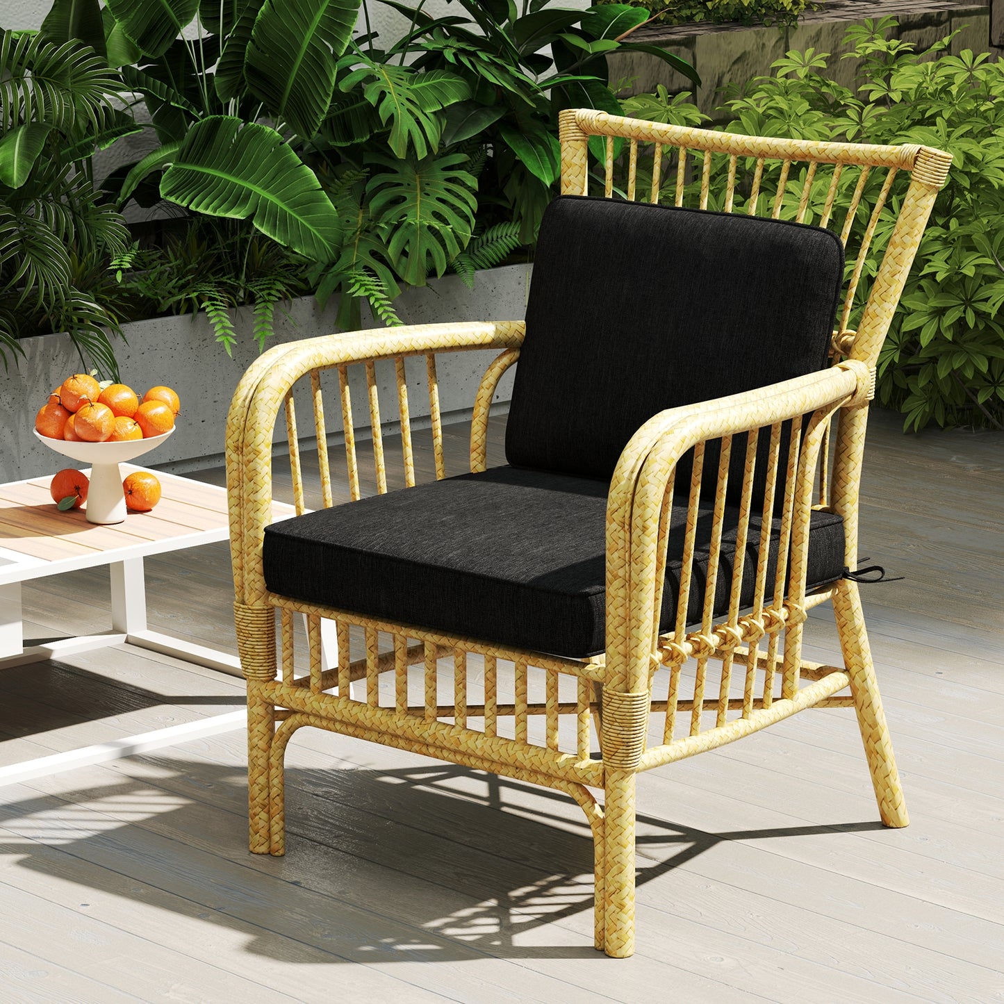 Outdoor Patio Cushion Set, 4 Piece, Removable Covers, Black Outdoor Furniture Accessories at Gallery Canada