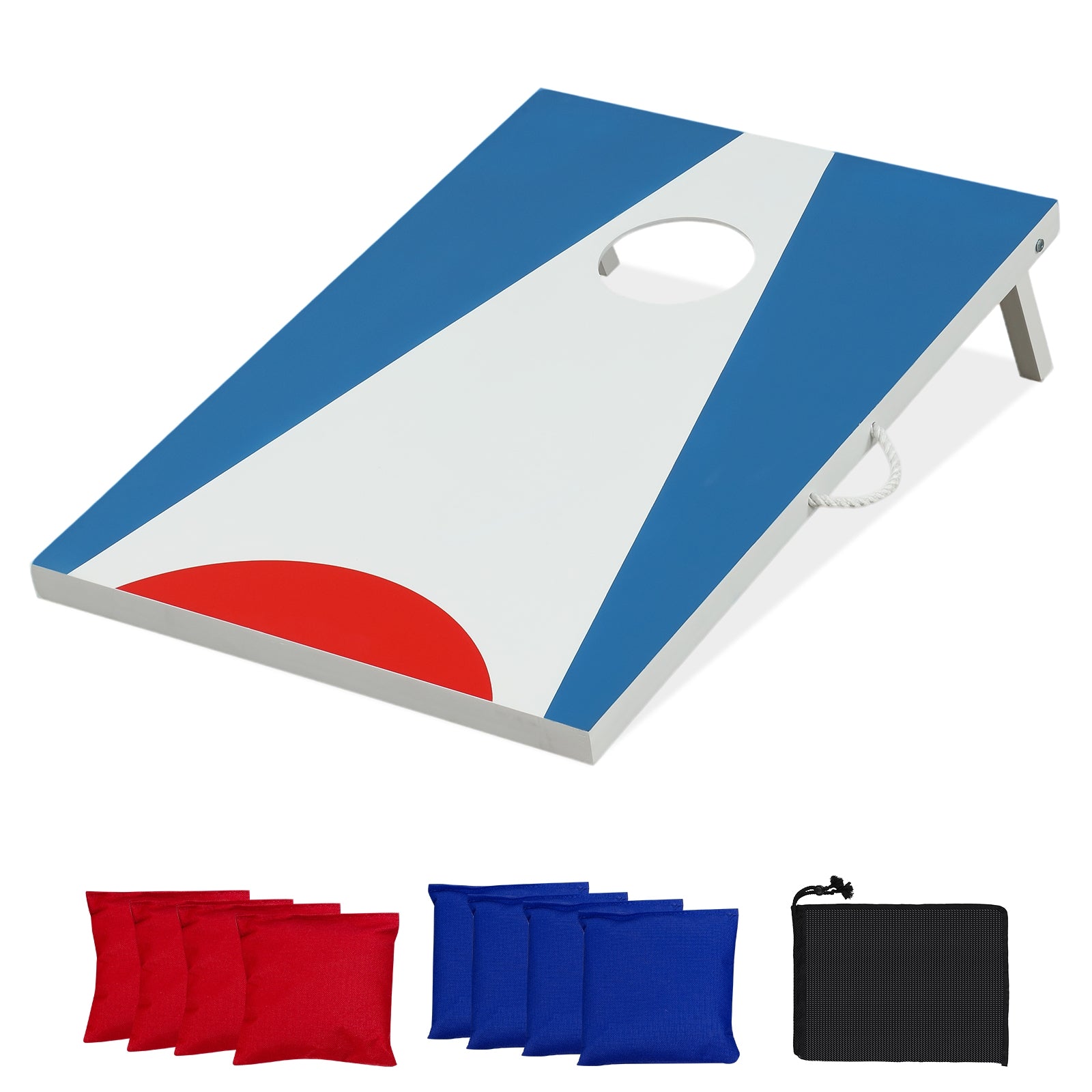 3 x 2FT Cornhole Board Set, Foldable Legs, Side Handle, Blue Game Room Blue at Gallery Canada
