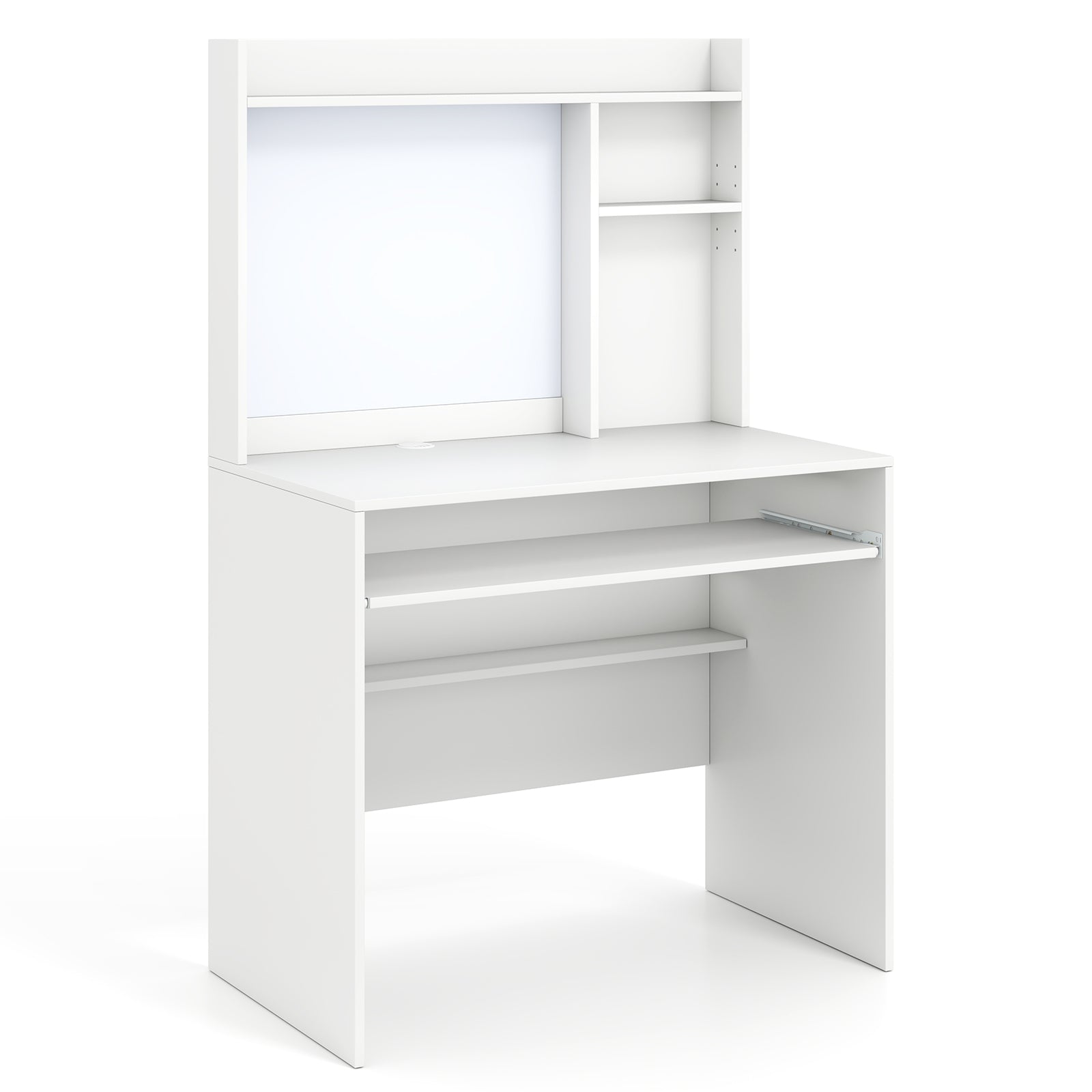 Compact Office Desk With Hutch Magnetic Whiteboard, White Computer Desks at Gallery Canada