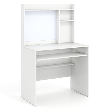Compact Office Desk With Hutch Magnetic Whiteboard, White Computer Desks at Gallery Canada