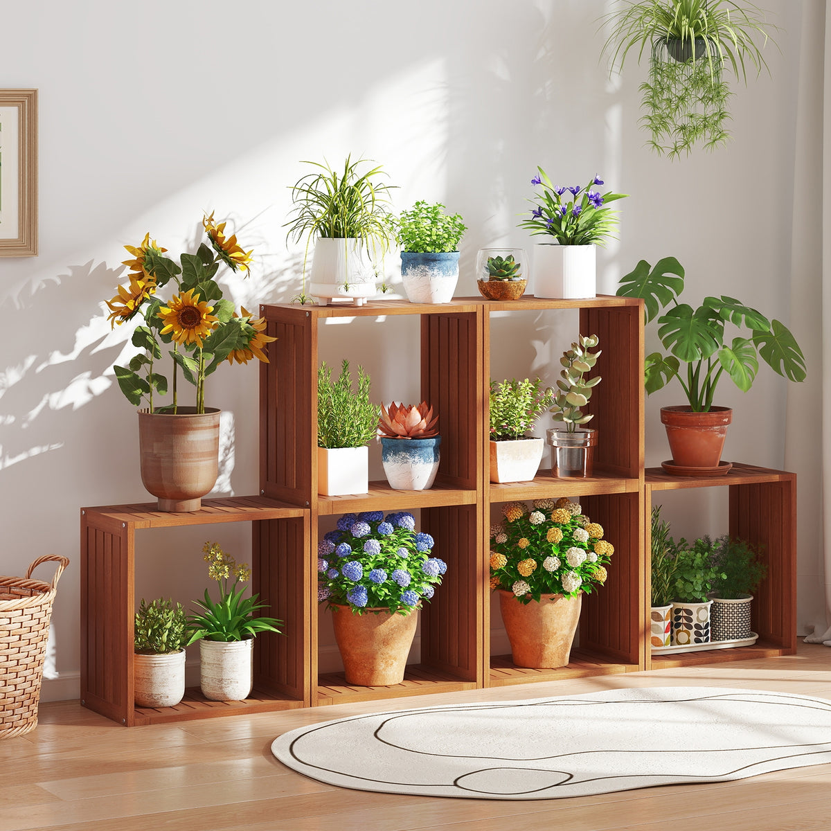 3 Cube Bookcase, Solid Wood Stacking Storage Organizer, Teak Bookcases at Gallery Canada