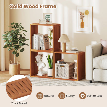3 Cube Bookcase, Solid Wood Stacking Storage Organizer, Teak Bookcases at Gallery Canada
