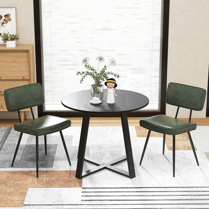 Dining Chair Set Of 2, Padded Backrest And Seat, Dark Green Dining Chairs at Gallery Canada