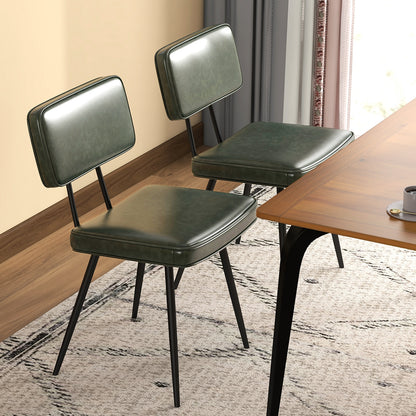 Dining Chair Set Of 2, Padded Backrest And Seat, Dark Green Dining Chairs at Gallery Canada