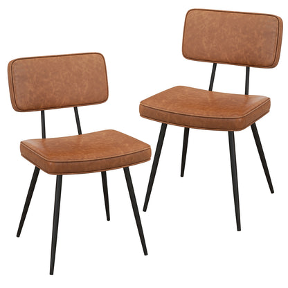 Dining Chair Set Of 2, Padded Backrest And Seat, Brown Dining Chairs Brown at Gallery Canada