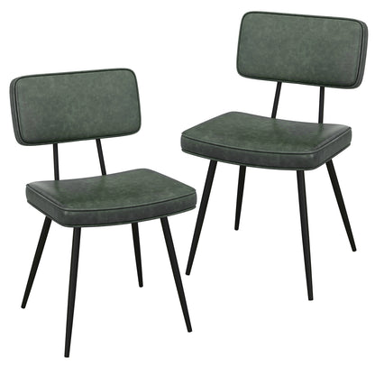 Dining Chair Set Of 2, Padded Backrest And Seat, Dark Green Dining Chairs at Gallery Canada