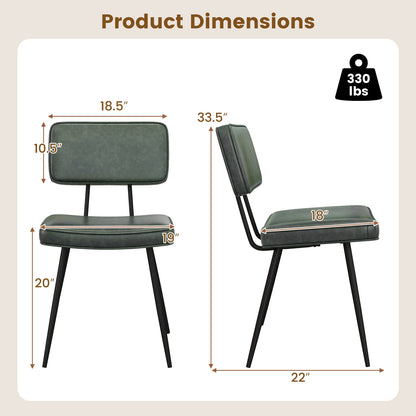 Dining Chair Set Of 2, Padded Backrest And Seat, Dark Green Dining Chairs at Gallery Canada