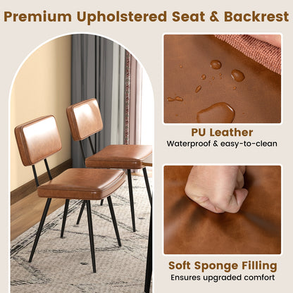 Dining Chair Set Of 2, Padded Backrest And Seat, Brown Dining Chairs at Gallery Canada