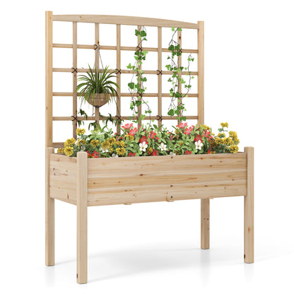Raised Garden Bed With Lattice Trellis, Drainage Holes, Natural Raised Garden Beds at Gallery Canada