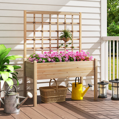 Raised Garden Bed With Lattice Trellis, Drainage Holes, Natural Raised Garden Beds at Gallery Canada