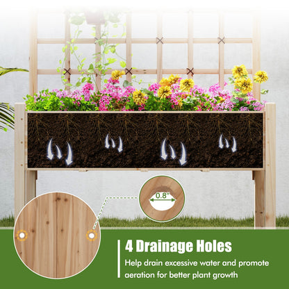 Raised Garden Bed With Lattice Trellis, Drainage Holes, Natural Raised Garden Beds at Gallery Canada