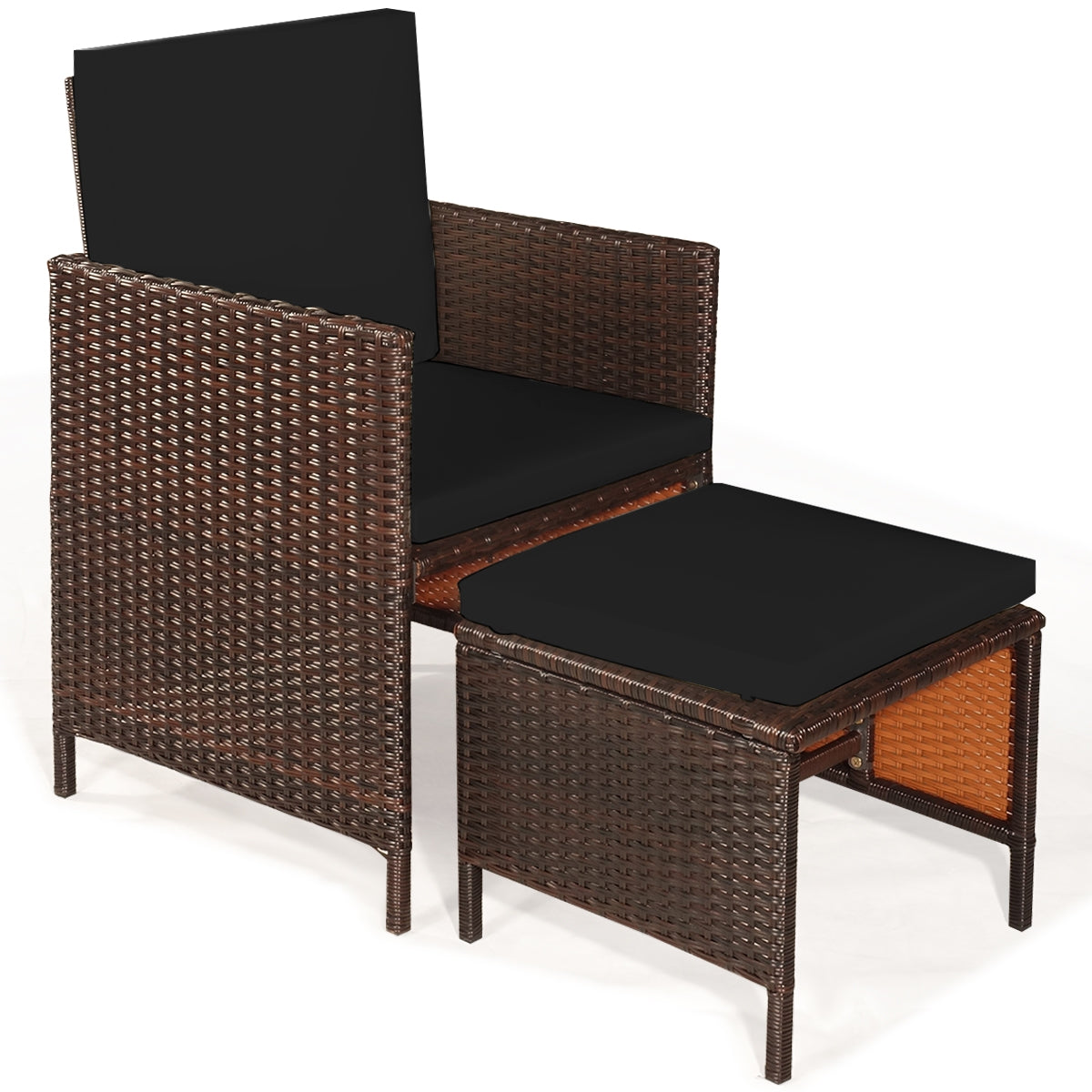 9 Piece Patio Rattan Dining Cushioned Chairs Set, Black Patio Dining Sets at Gallery Canada