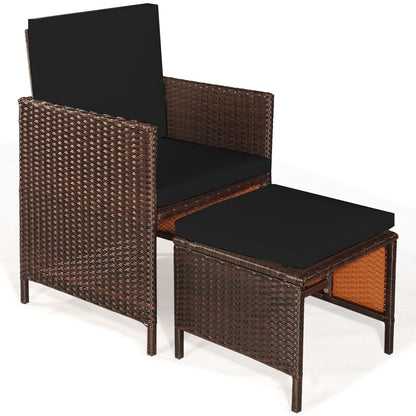 9 Piece Patio Rattan Dining Cushioned Chairs Set, Black Patio Dining Sets at Gallery Canada