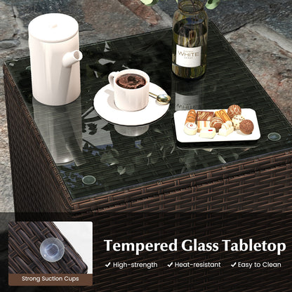 3 Piece Outdoor Conversation Set, Cushioned Seat, Glass Tabletop, Navy Patio Conversation Sets at Gallery Canada