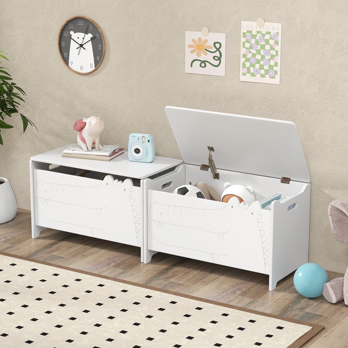 Wooden Kids Toy Box, White Kids Storage at Gallery Canada