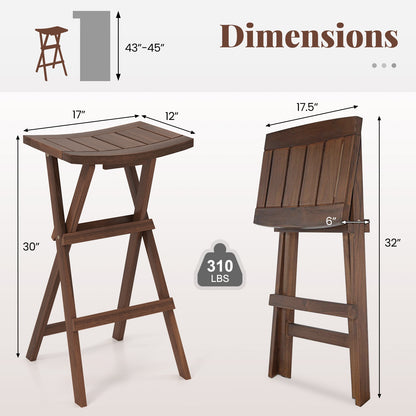 Bar Stools Set of 2, Saddle Seat, Footrest, Teak Bar Stools at Gallery Canada