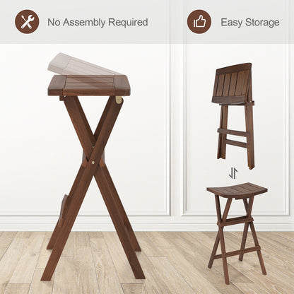 Bar Stools Set of 2, Saddle Seat, Footrest, Teak Bar Stools at Gallery Canada