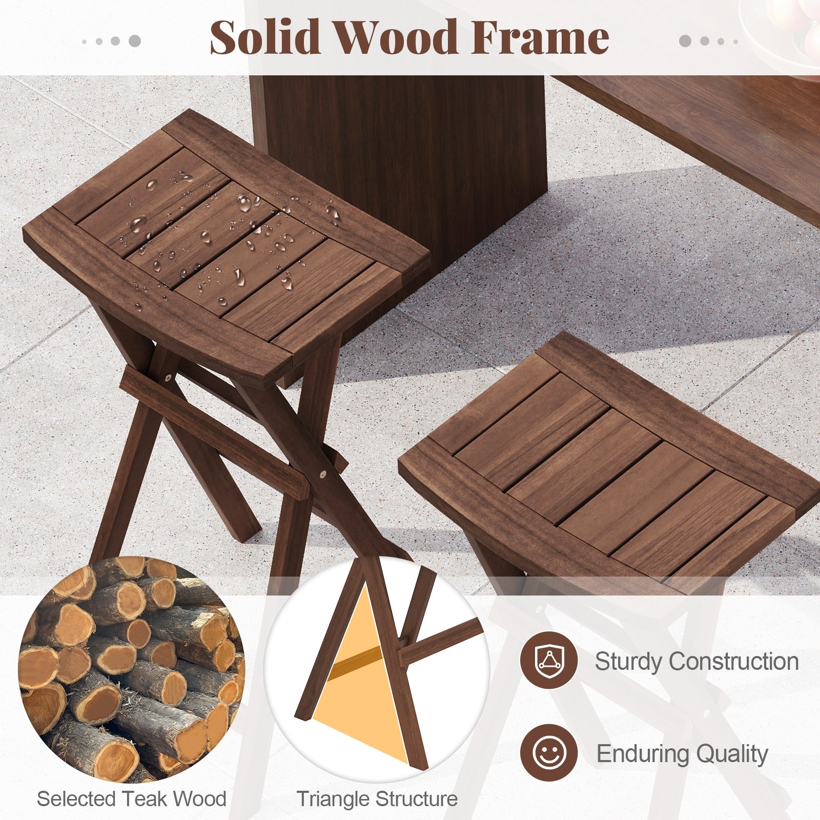 Bar Stools Set of 2, Saddle Seat, Footrest, Teak Bar Stools at Gallery Canada