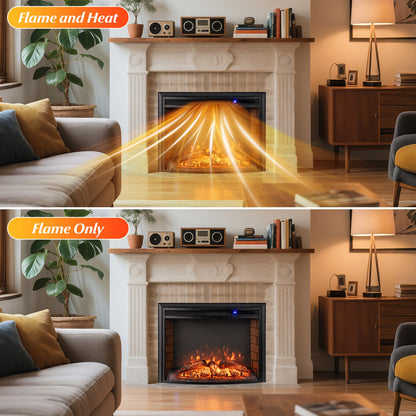 Curved Recessed Electric Fireplace Insert, 26 Inch, Remote Control Fireplaces at Gallery Canada