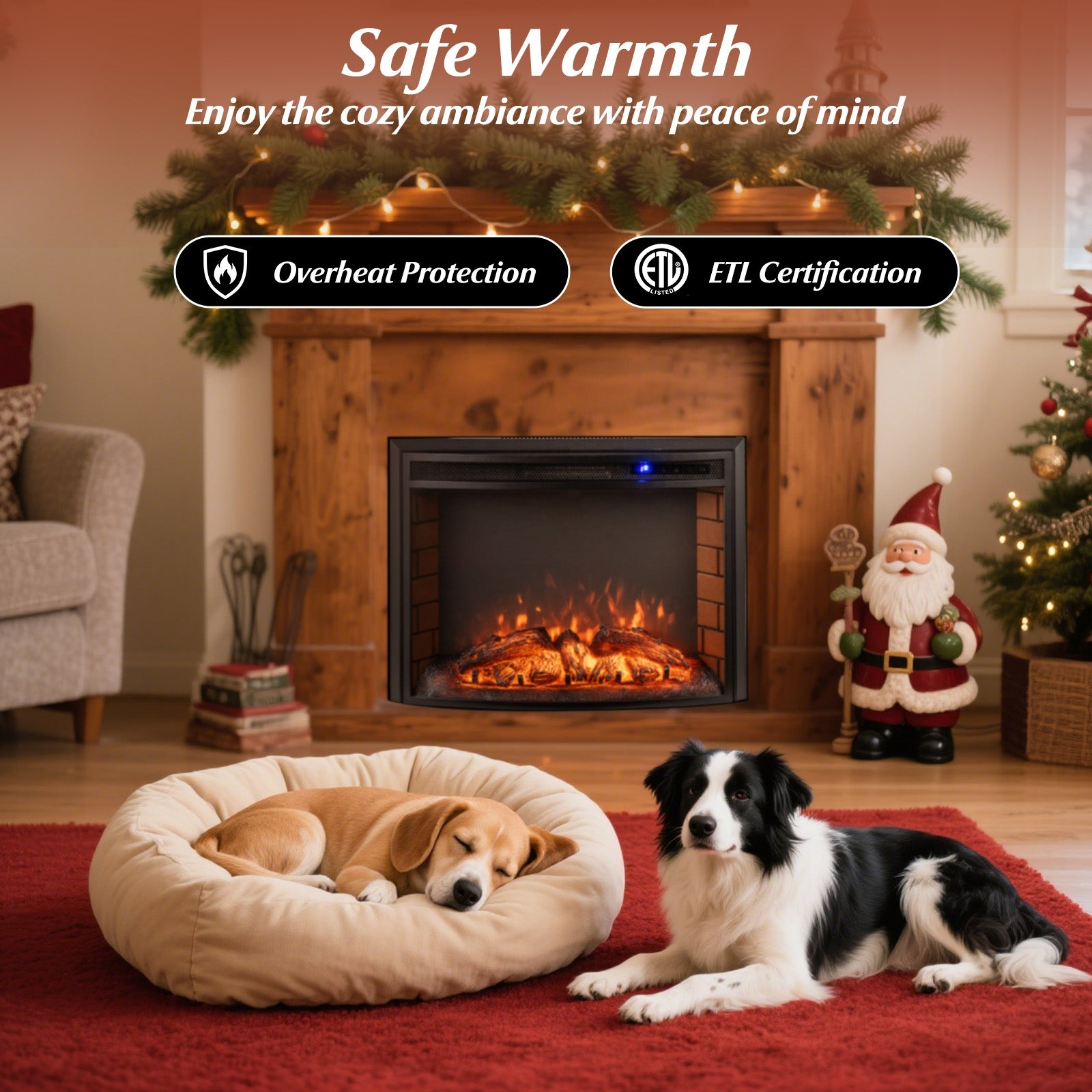 Curved Recessed Electric Fireplace Insert, 26 Inch, Remote Control Fireplaces at Gallery Canada