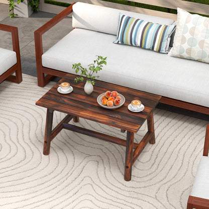 Solid Wood Patio Table, Slatted Tabletop, Brown Patio Coffee Tables at Gallery Canada