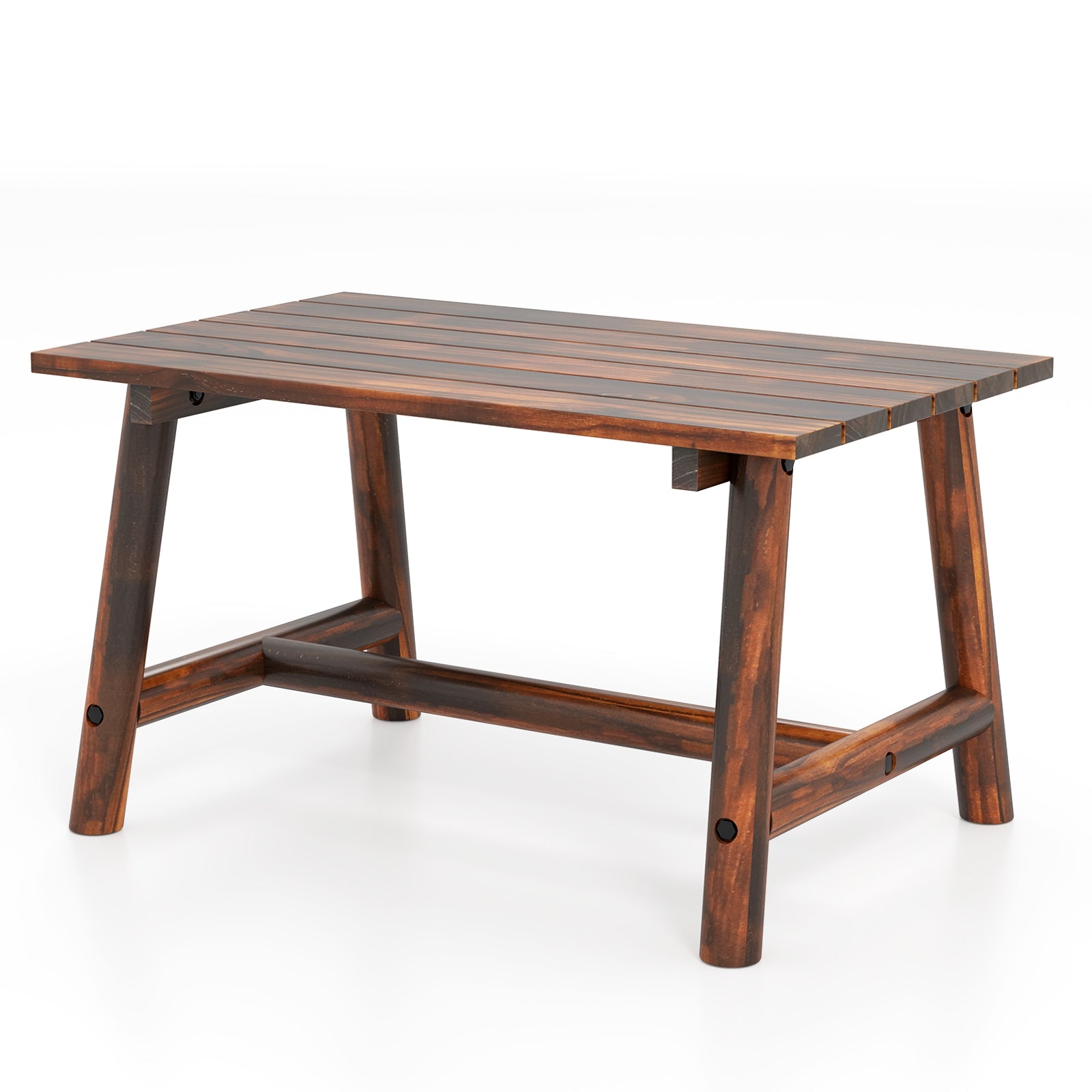 Solid Wood Patio Table, Slatted Tabletop, Brown Patio Coffee Tables at Gallery Canada