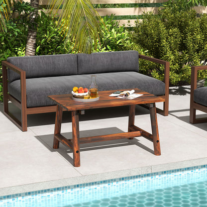 Solid Wood Patio Table, Slatted Tabletop, Brown Patio Coffee Tables at Gallery Canada