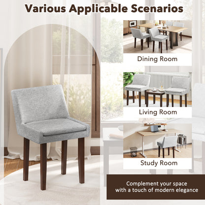 Upholstered Fabric Side Chair Set, 2 Piece, Gray Dining Chairs at Gallery Canada