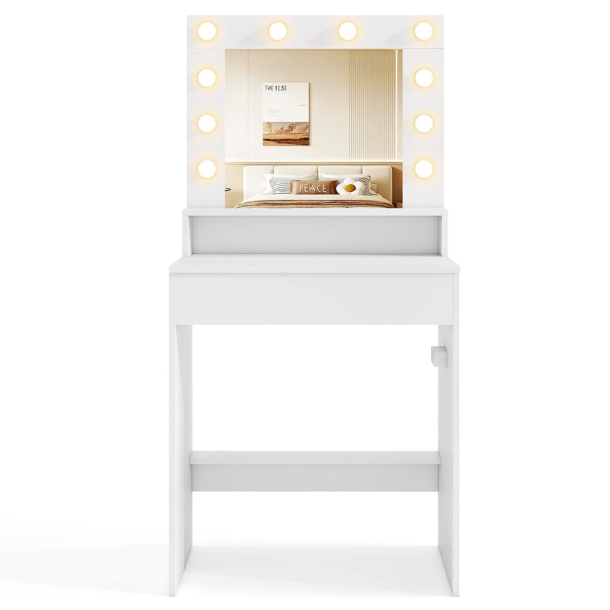 Vanity Desk With Adjustable Brightness, 3 Light Modes, White Makeup Vanities at Gallery Canada