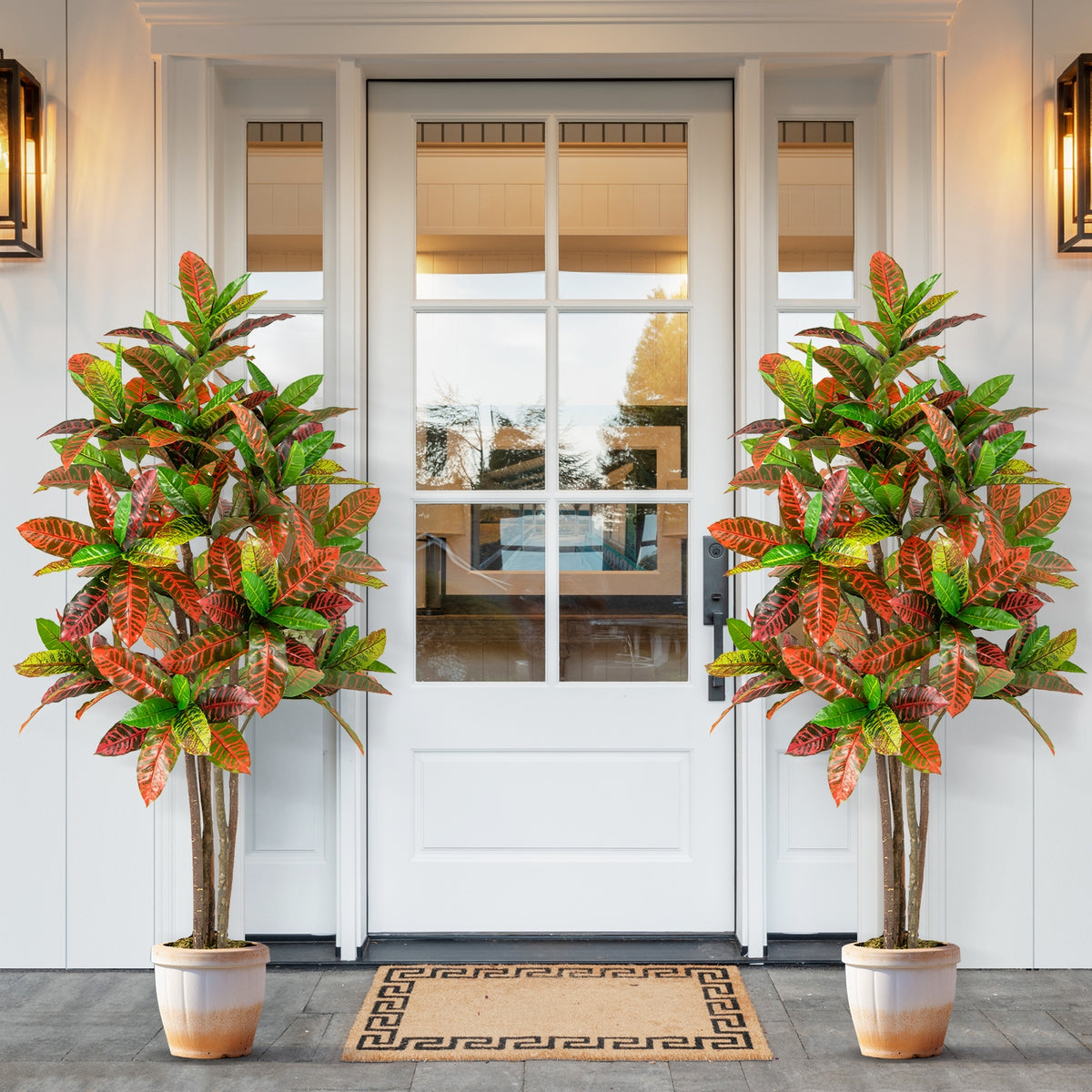 5 FT Tall Artificial Croton Plant, Gradient Leaves, Nursery Pot Faux Plants at Gallery Canada