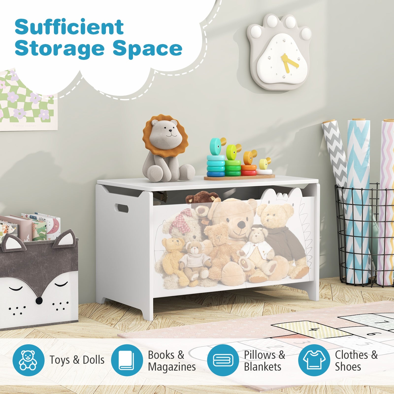 Wooden Kids Toy Box, White Kids Storage at Gallery Canada