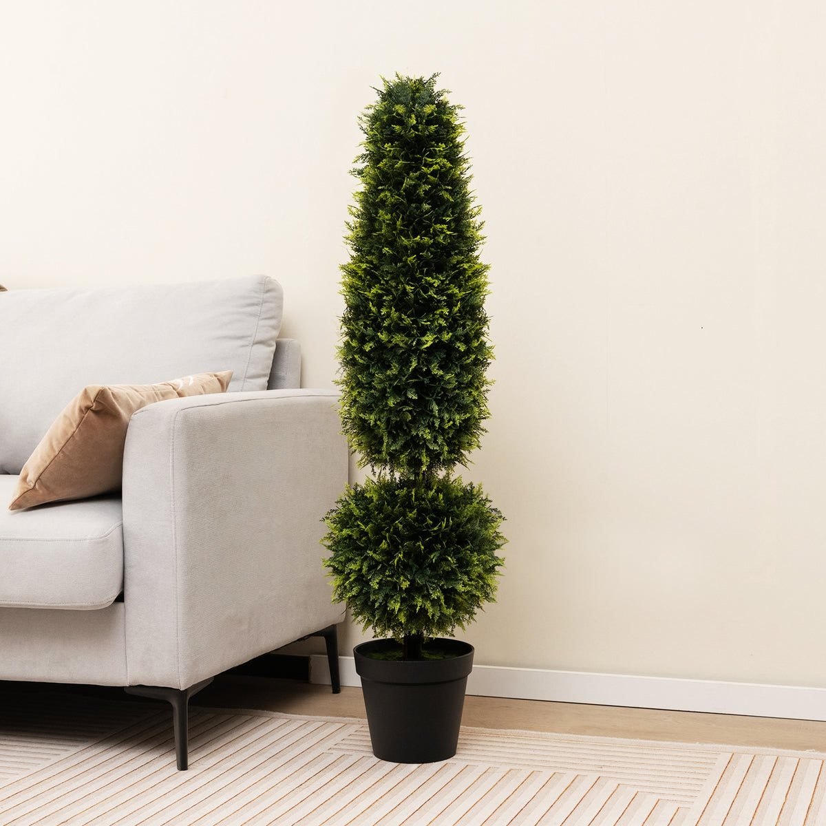 4 Feet Artificial Boxwood Topiary Tree, Green Faux Plants at Gallery Canada