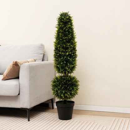 4 Feet Artificial Boxwood Topiary Tree, Green Faux Plants at Gallery Canada