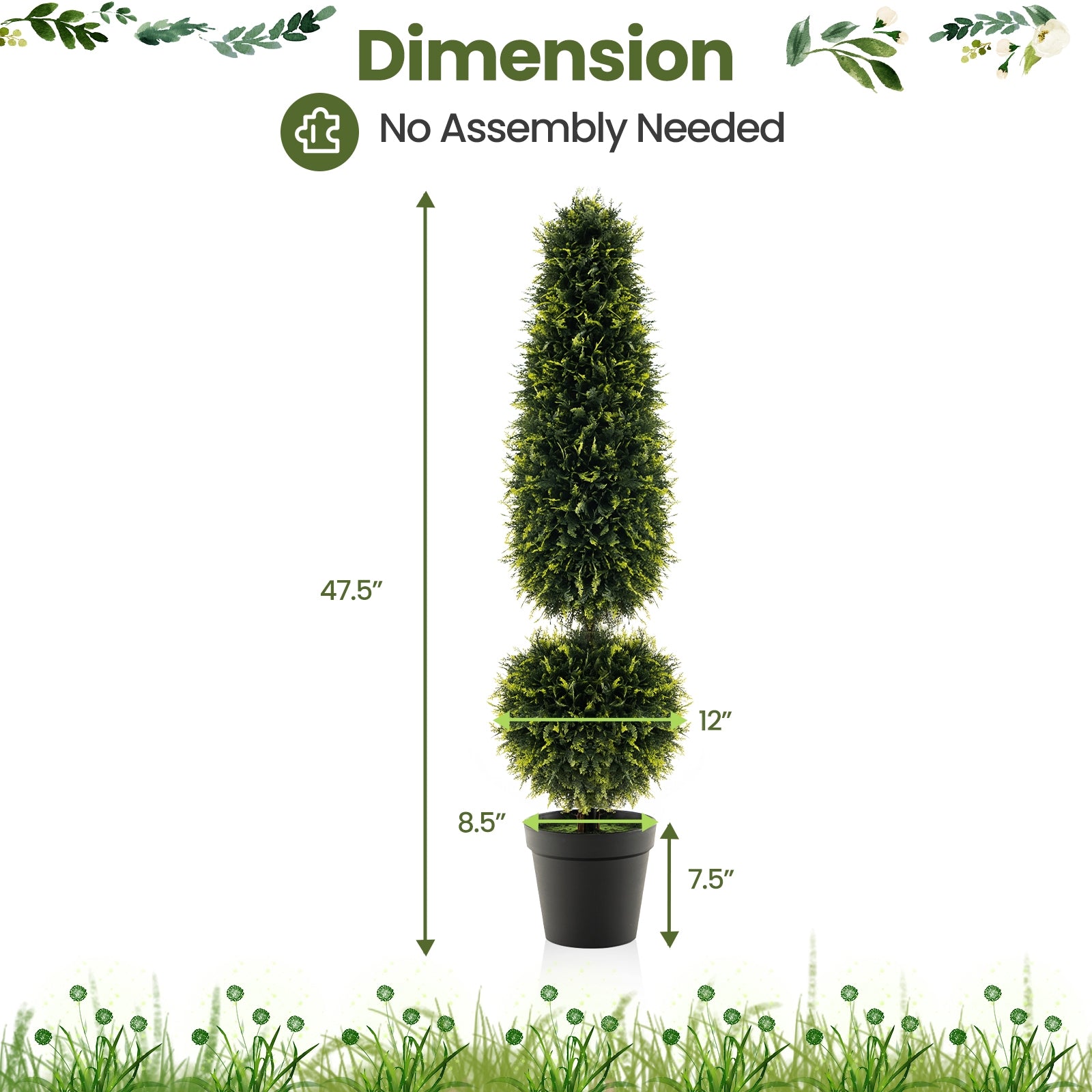 4 Feet Artificial Boxwood Topiary Tree, Green Faux Plants at Gallery Canada
