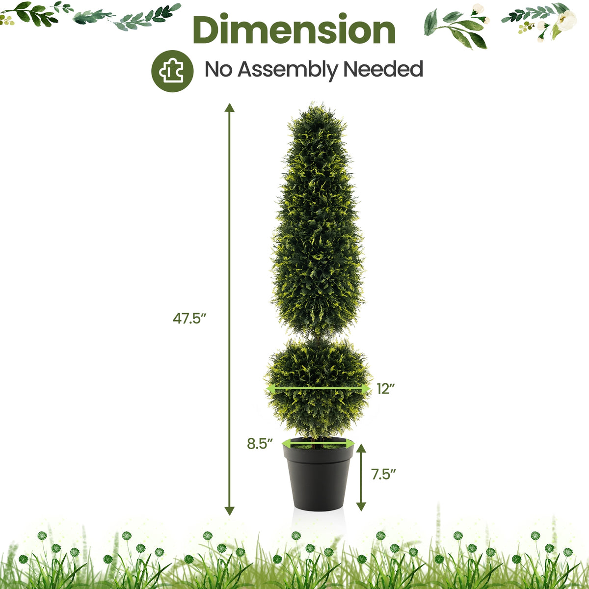4 Feet Artificial Boxwood Topiary Tree, Green Faux Plants at Gallery Canada