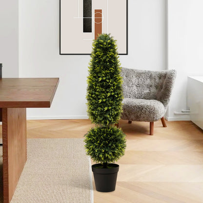 4 Feet Artificial Boxwood Topiary Tree, Green Faux Plants at Gallery Canada