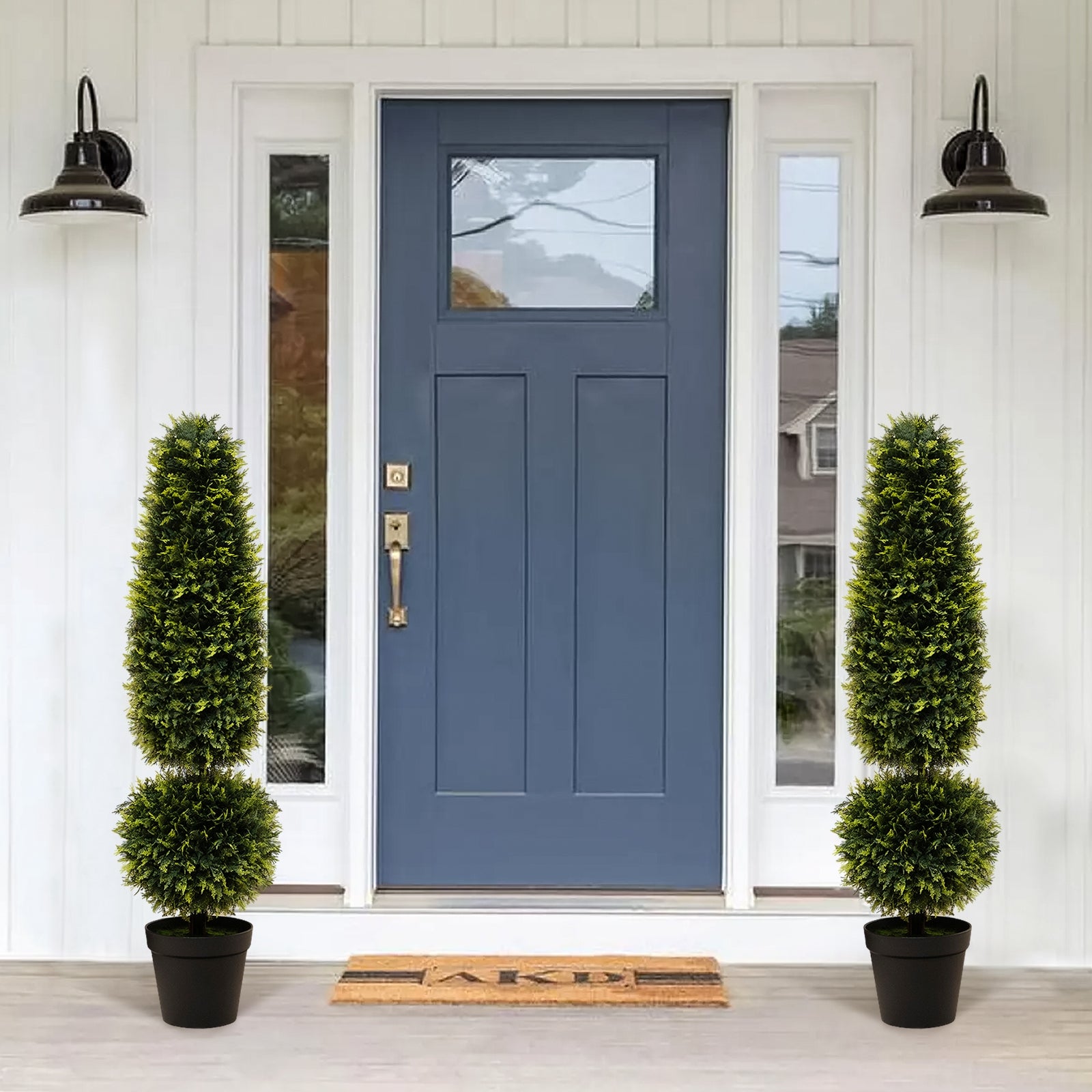 4 Feet Artificial Boxwood Topiary Tree, Green Faux Plants at Gallery Canada