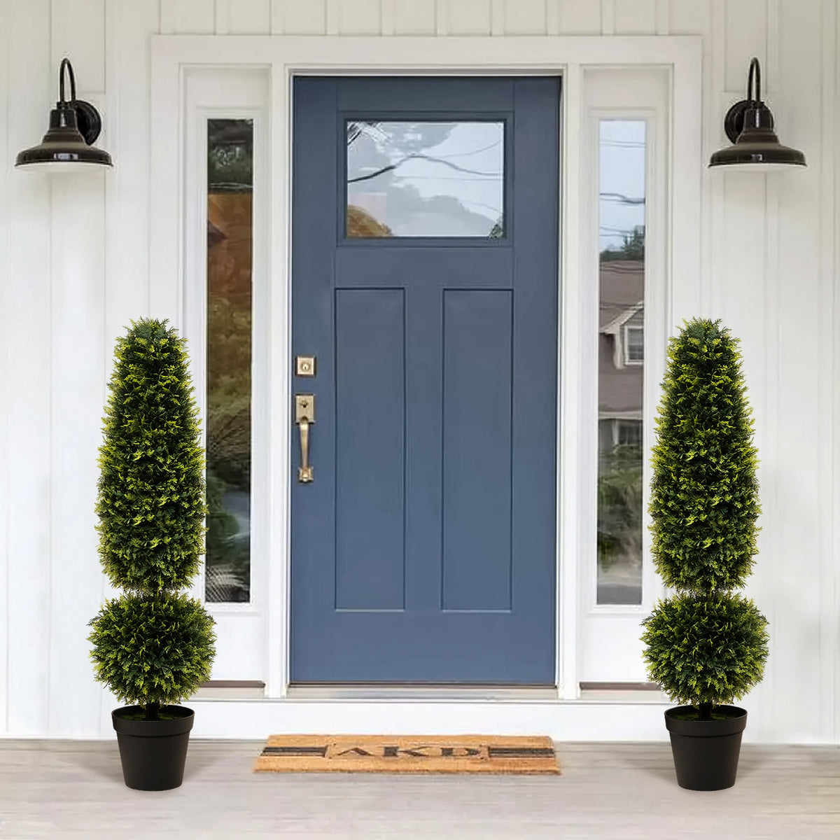 4 Feet Artificial Boxwood Topiary Tree, Green Faux Plants at Gallery Canada