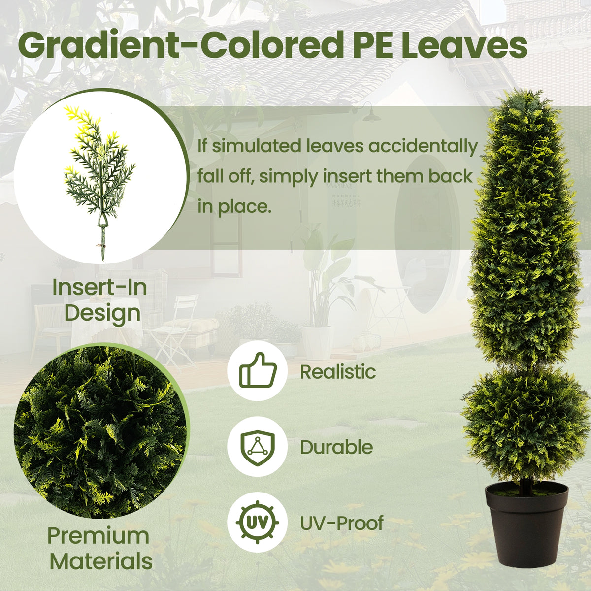4 Feet Artificial Boxwood Topiary Tree, Green Faux Plants at Gallery Canada